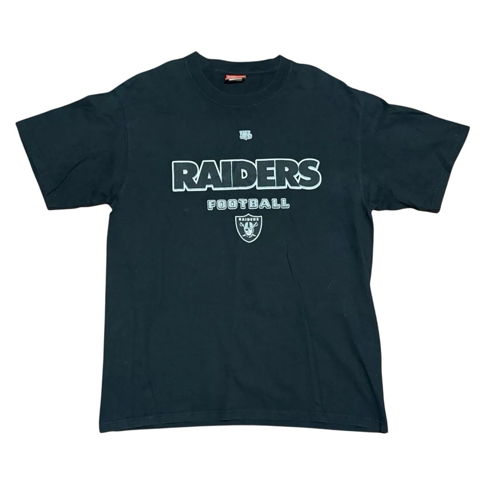 Mens Black NFL Las‎ Vegas Raiders Football T Shirt Size L